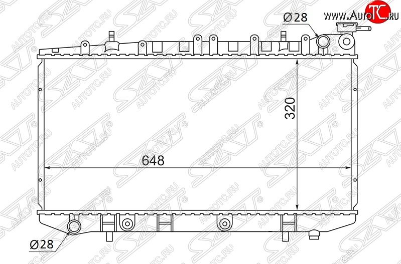 7 599 р. Радиатор двигателя (пластинчатый, МКПП/АКПП) SAT Nissan Sunny N14 (1990-1998)  с доставкой в г. Майкоп