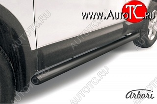 6 569 р. Защита штатных порогов Arbori (черная, d76 mm). Nissan Qashqai 1 дорестайлинг (2007-2010)  с доставкой в г. Майкоп