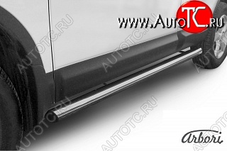 12 509 р. Защита штатных порогов Arbori (нержавейка, d76 mm). Nissan Qashqai 1 дорестайлинг (2007-2010)  с доставкой в г. Майкоп