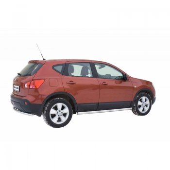 Защита порогов ТехноСфера (Техно Сфера) (Сталь с покрытием, 63.5 mm) Nissan Qashqai  1 (2007-2013) дорестайлинг, J10 рестайлинг