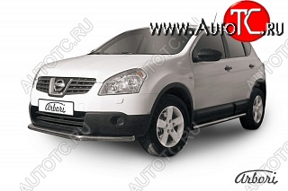 7 919 р. Защита переднего бампера Arbori (нержавейка, 1 труба d57 mm). Nissan Qashqai 1 дорестайлинг (2007-2010)  с доставкой в г. Майкоп