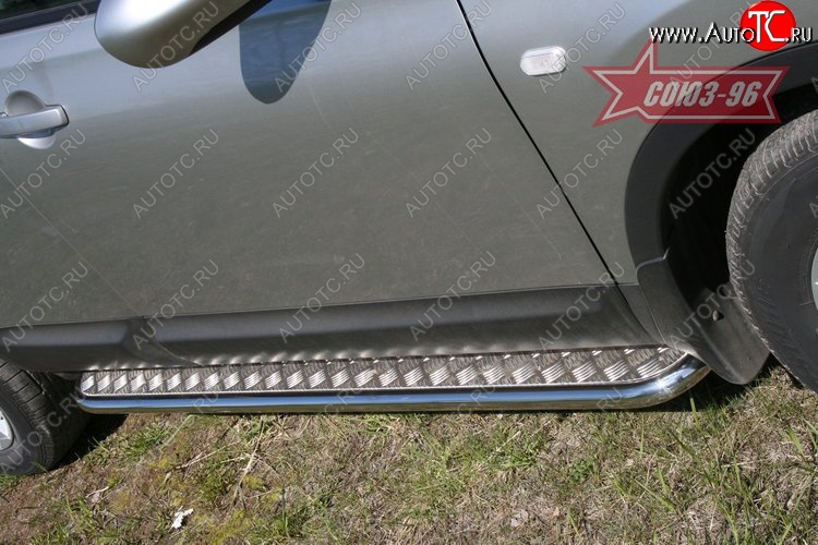 13 274 р. Защита порогов с листом Souz-96 (d42). Nissan Qashqai 1 дорестайлинг (2007-2010)  с доставкой в г. Майкоп