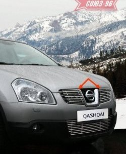 4 499 р. Декоративные элементы решетки радиатора Souz-96 (d10)  Nissan Qashqai  1 (2007-2010) дорестайлинг  с доставкой в г. Майкоп. Увеличить фотографию 1