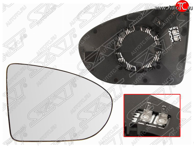 819 р. Правое полотно зеркала SAT (сферическое, с обогревом) Nissan Qashqai 1 дорестайлинг (2007-2010)  с доставкой в г. Майкоп