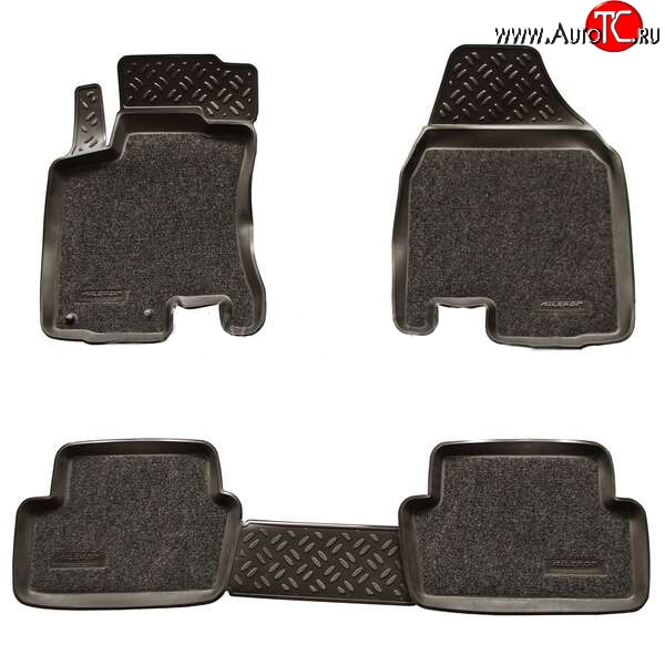 1 649 р. Комплект ковриков в салон Aileron 4 шт. (полиуретан, покрытие Soft)  Nissan Qashqai  1 (2007-2010) дорестайлинг  с доставкой в г. Майкоп