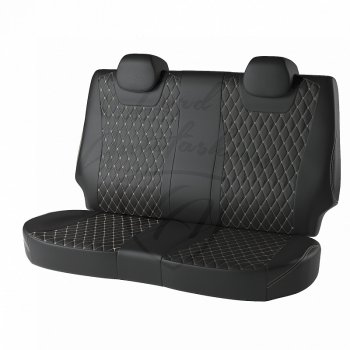 13 949 р. Чехлы для сидений Lord Autofashion Байрон (экокожа)  Nissan Qashqai  1 (2007-2013) дорестайлинг, J10 рестайлинг (Чёрный, вставка чёрная, строчка бежевая)  с доставкой в г. Майкоп. Увеличить фотографию 3