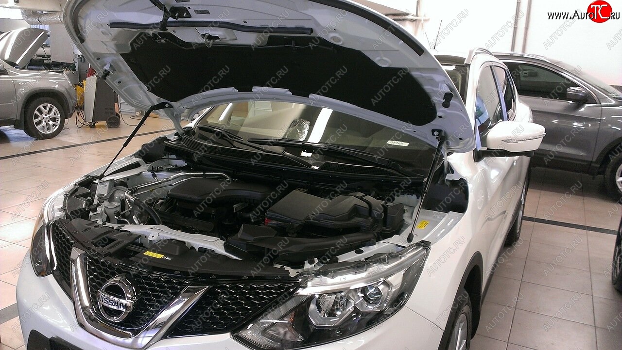 2 049 р. Упоры капота Russtal Nissan Qashqai 2 J11 дорестайлинг (2013-2019)  с доставкой в г. Майкоп