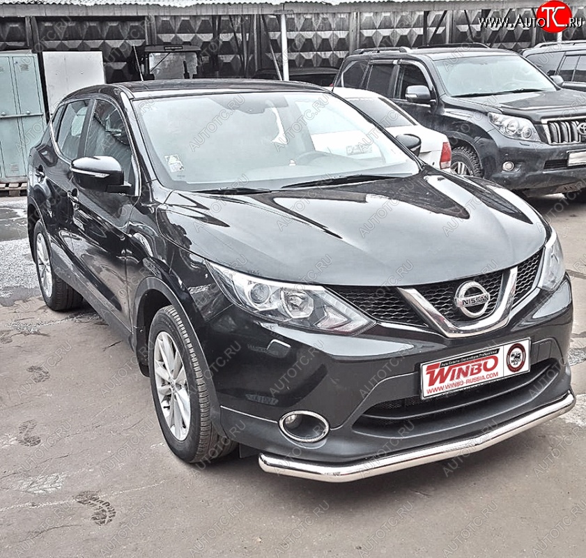 5 599 р. Защита переднего бампера WINBO (Ø63 мм, нержавейка) Nissan Qashqai 2 J11 дорестайлинг (2013-2019)  с доставкой в г. Майкоп