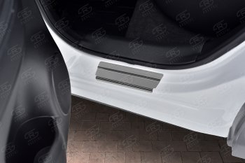 1 799 р. Накладки порожков салона Russtal Nissan Qashqai 2 J11 дорестайлинг (2013-2019) (Нержавейка полированная)  с доставкой в г. Майкоп. Увеличить фотографию 3