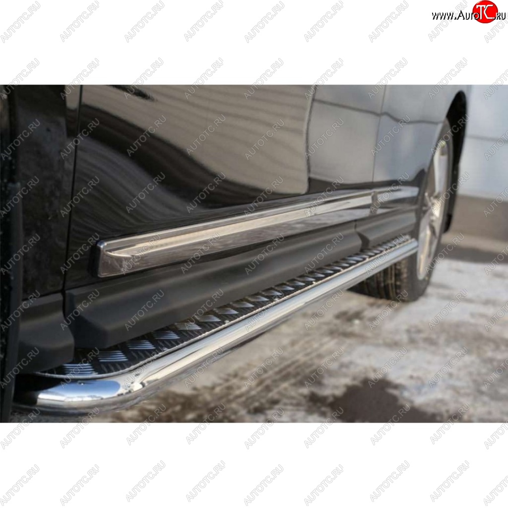 20 949 р. Защита порогов из круглой трубы диаметром 42 мм SLITKOFF v2 Nissan Qashqai 2 J11 дорестайлинг (2013-2019)  с доставкой в г. Майкоп