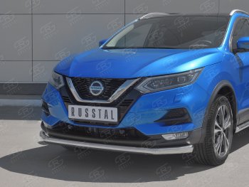 14 849 р. Защита переднего бампера (Ø 63 мм, нержавейка) SLITKOFF  Nissan Qashqai  2 (2017-2022) J11 рестайлинг  с доставкой в г. Майкоп. Увеличить фотографию 2
