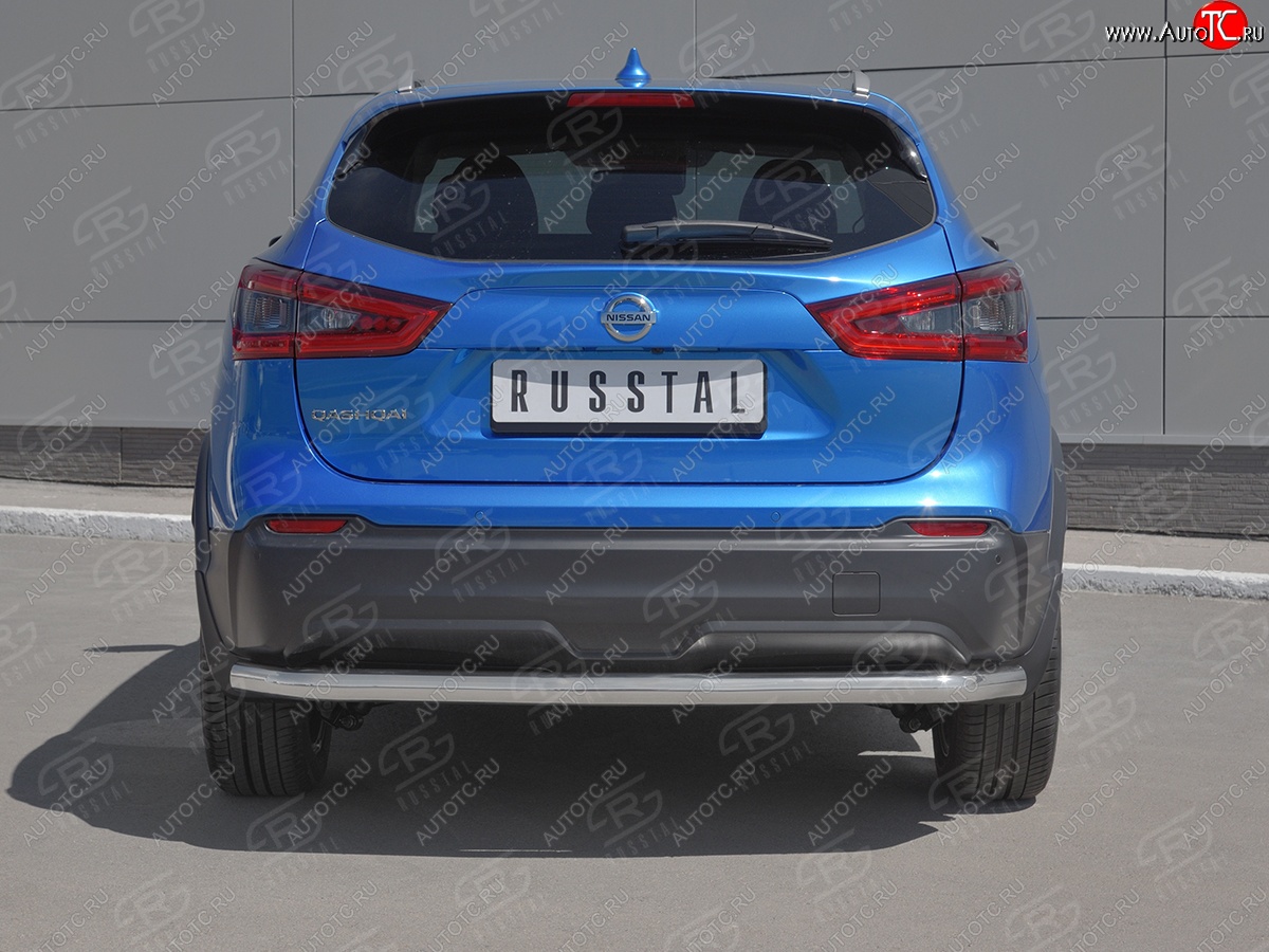 15 749 р. Защита заднего бампера (Ø63 мм, нержавейка) SLITKOFF  Nissan Qashqai  2 (2017-2022) J11 рестайлинг  с доставкой в г. Майкоп