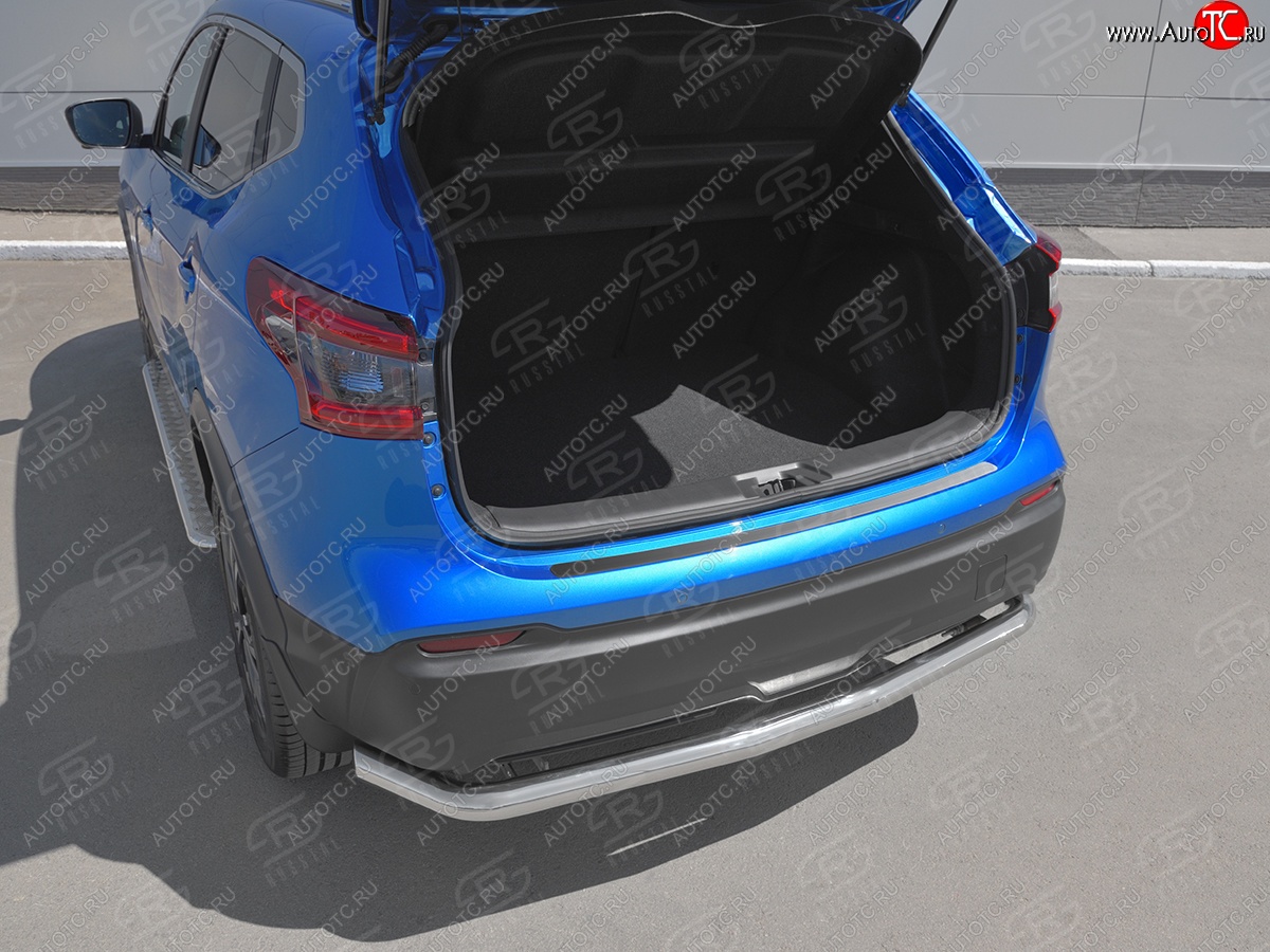 1 479 р. Защитная накладка заднего бампера Russtal Nissan Qashqai 2 J11 рестайлинг (2017-2022) (Нержавейка полированная)  с доставкой в г. Майкоп