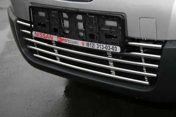 Декоративный элемент нижнего воздухозаборника Souz96 хром (d16) Nissan Qashqai +2 1 J10 дорестайлинг (2008-2010)