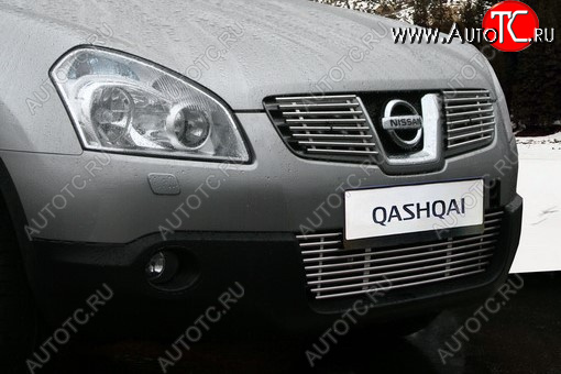 2 564 р. Декоративный элемент воздухозаборника Souz96 хром (d10) Nissan Qashqai +2 1 J10 дорестайлинг (2008-2010)  с доставкой в г. Майкоп
