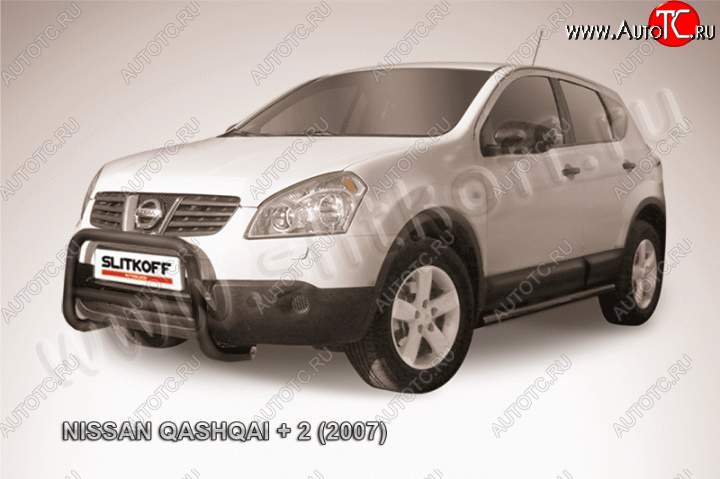 16 899 р. Кенгурятник d57 низкий Nissan Qashqai +2 1 J10 дорестайлинг (2008-2010) (Цвет: серебристый)  с доставкой в г. Майкоп
