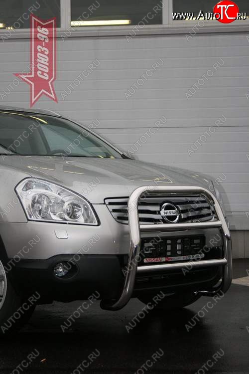 16 019 р. Защита переднего бампера Souz-96 (d60) Nissan Qashqai +2 1 J10 дорестайлинг (2008-2010)  с доставкой в г. Майкоп