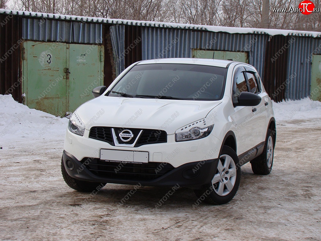 1 599 р. Реснички на фары Tuning-Sport  Nissan Qashqai  1 (2010-2013) J10 рестайлинг (Неокрашенные)  с доставкой в г. Майкоп
