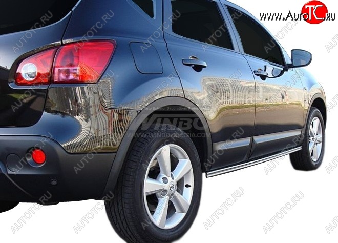 1 699 р. Защита кузовного порога WINBO (нержавейка) Nissan Qashqai 1 дорестайлинг (2007-2010)  с доставкой в г. Майкоп