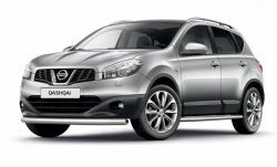 Одинарная защита переднего бампера диаметром 63 мм Petroil Tuning Nissan Qashqai 1 J10 рестайлинг (2010-2013) (Нержавеющая полированная сталь)