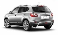 Защита заднего бампера из трубы диаметром 51 мм Petroil Tuning Nissan Qashqai 1 J10 рестайлинг (2010-2013) (Нержавеющая полированная сталь)