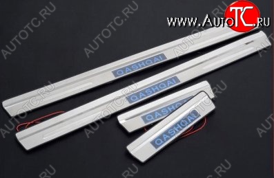 5 349 р. Накладки на порожки автомобиля СТ Nissan Qashqai 1 J10 рестайлинг (2010-2013)  с доставкой в г. Майкоп