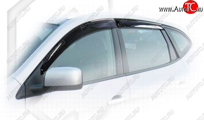 2 159 р. Комплект дефлекторов окон (ветровиков) 4 шт. CA Plastic (полупрозрачные)  Nissan Rogue  T32 (2007-2020) дорестайлинг, рестайлинг (Classic полупрозрачный, Без хром.молдинга)  с доставкой в г. Майкоп