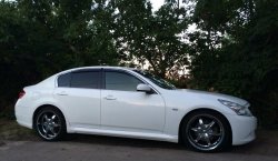10 599 р. Пороги накладки H-STYLE Nissan Skyline V36 (2006-2014) (Неокрашенные)  с доставкой в г. Майкоп. Увеличить фотографию 3