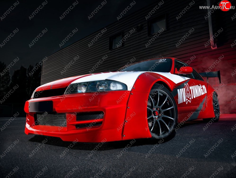 24 599 р. Передний бампер Rocket Banny  Nissan Skyline  R33 (1993-1998) (Неокрашенный)  с доставкой в г. Майкоп