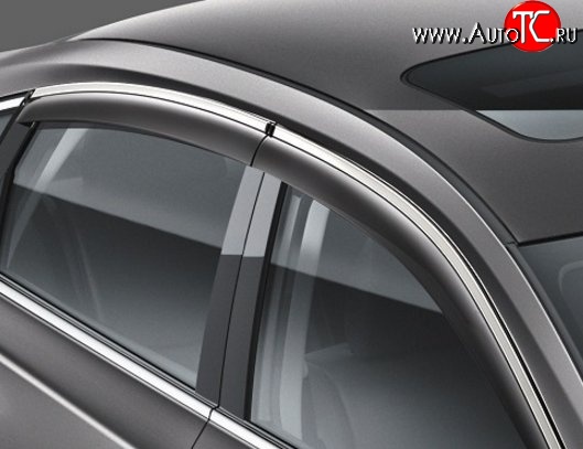 2 199 р. Комплект дефлекторов окон SkyLine (хром молдинг) Nissan Teana 3 L33 дорестайлинг (2014-2020)  с доставкой в г. Майкоп