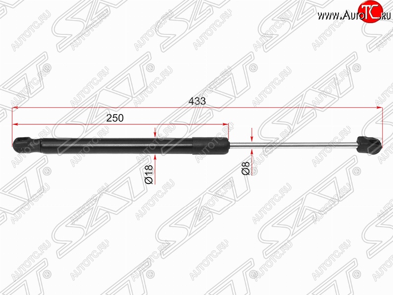 1 189 р. Газовый упор капота SAT  Nissan Teana  3 L33 (2014-2020) дорестайлинг  с доставкой в г. Майкоп