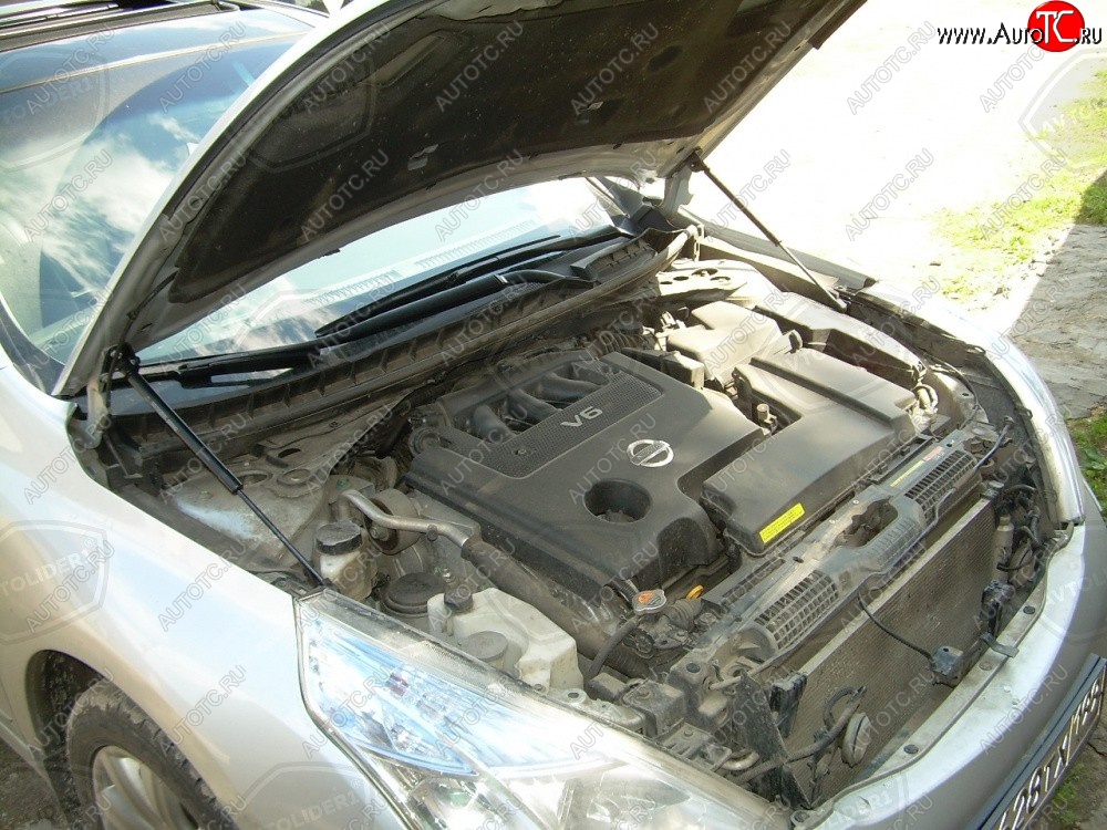 2 199 р. Упоры капота Russtal Nissan Teana 2 J32 дорестайлинг (2008-2011)  с доставкой в г. Майкоп