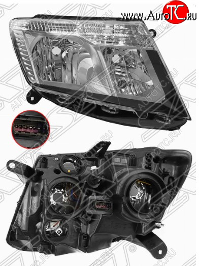 7 199 р. Правая передняя фара SAT (светлый хром) Nissan Terrano D10 рестайлинг (2016-2022)  с доставкой в г. Майкоп