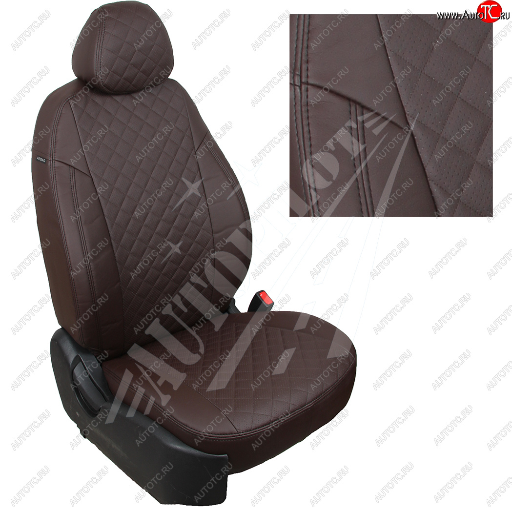 8 749 р. Чехлы сидений AUTOPILOT Экокожа Ромб (РС 40/60)  Nissan Terrano  D10 (2016-2022), Renault Duster  HS (2015-2021) (Шоколад + Шоколад)  с доставкой в г. Майкоп