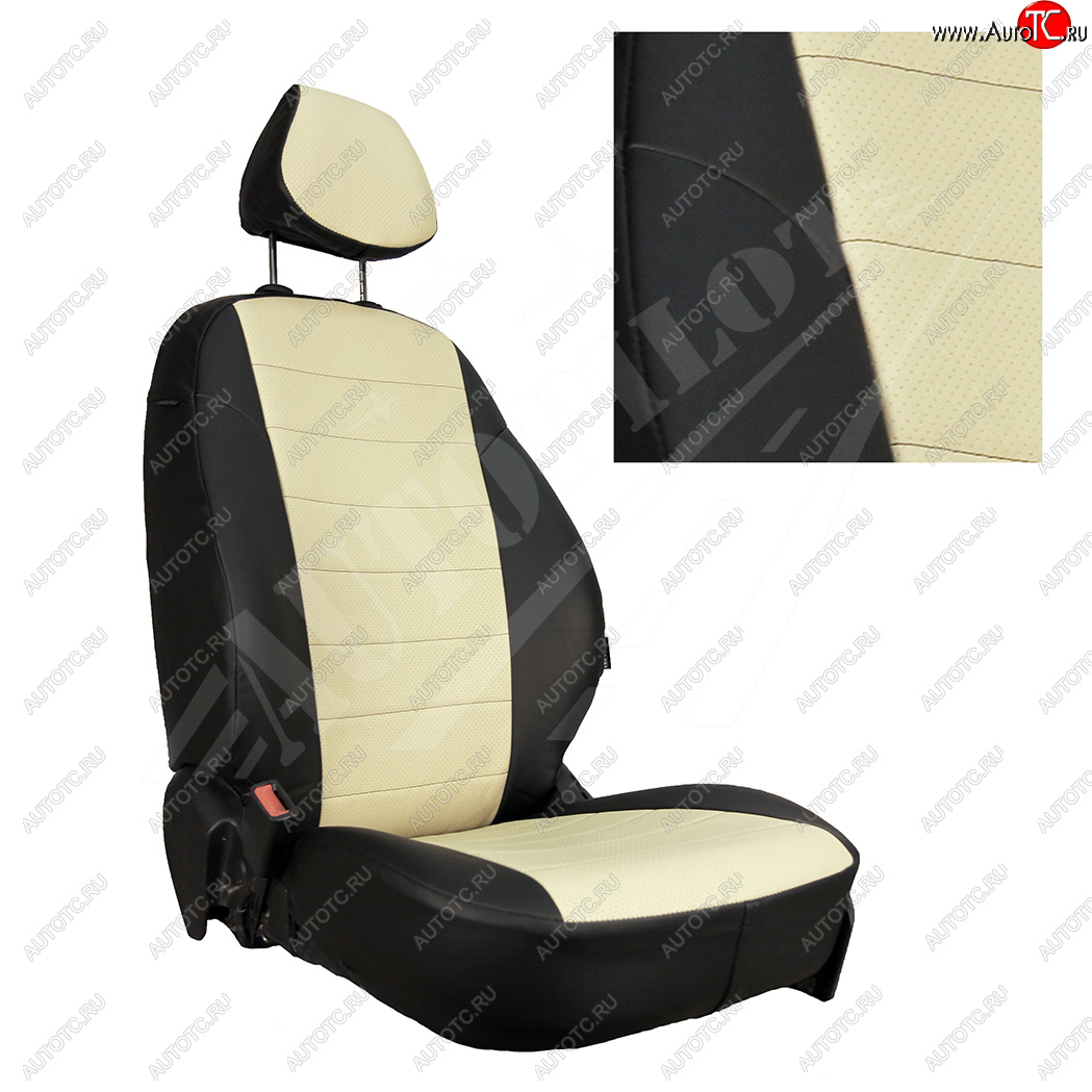 8 399 р. Чехлы сидений AUTOPILOT Экокожа (ЗС 40/60)  Nissan Terrano  D10 (2016-2022), Renault Duster  HS (2015-2021) (Черный + Бежевый)  с доставкой в г. Майкоп