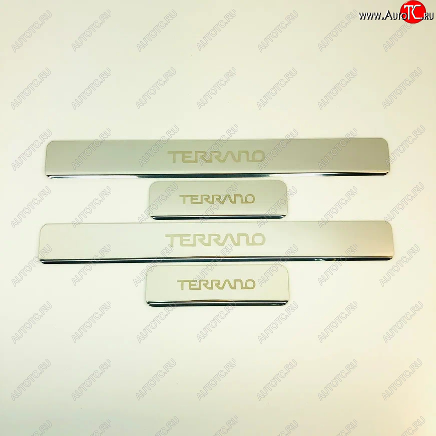 2 179 р. Накладки порожков салона INOX Nissan Terrano D10 дорестайлинг (2013-2016) (Нержавеющая сталь)  с доставкой в г. Майкоп