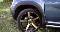 5 749 р. Накладки колесных арок RA (короткие, комплект) Renault Duster HS дорестайлинг (2010-2015) (Поверхность шагрень)  с доставкой в г. Майкоп. Увеличить фотографию 2