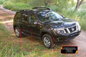 14 749 р. Расширители арок с молдингами дверей RA (комплект)  Nissan Terrano  D10 (2013-2022) дорестайлинг, рестайлинг (Поверхность шагрень)  с доставкой в г. Майкоп. Увеличить фотографию 2