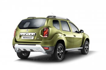 15 899 р. Порожки для ног из трубы Ø51 с алюминиевой площадкой Petroil Tuning Эстонец Renault Duster HS рестайлинг (2015-2021) (Черный (Шагрень))  с доставкой в г. Майкоп. Увеличить фотографию 2
