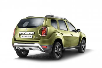 15 899 р. Порожки для ног из трубы Ø51 с алюминиевой площадкой Petroil Tuning Эстонец Renault Duster HS рестайлинг (2015-2021) (Черный (Шагрень))  с доставкой в г. Майкоп. Увеличить фотографию 3
