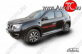 12 239 р. Защита штатных порогов Arbori (нержавейка, d42 mm). Nissan Terrano D10 рестайлинг (2016-2022)  с доставкой в г. Майкоп