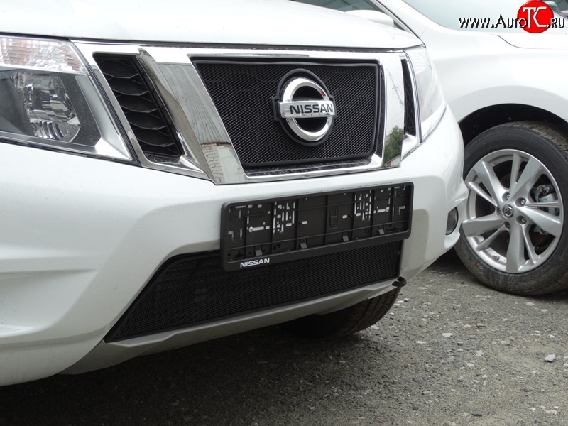 1 469 р. Нижняя сетка на бампер Russtal (черная) Nissan Terrano D10 рестайлинг (2016-2022)  с доставкой в г. Майкоп