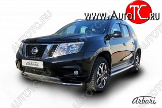 9 629 р. Защита переднего бампера Arbori (нержавейка, 1 труба d57 mm). Nissan Terrano D10 рестайлинг (2016-2022)  с доставкой в г. Майкоп
