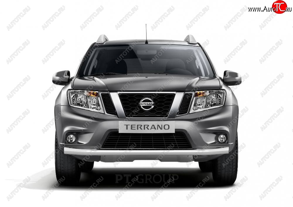 16 449 р. Защита переднего бампера (одинарная, Ø63 мм) Petroil Tuning Renault Duster HS дорестайлинг (2010-2015) (Нержавеющая полированная сталь)  с доставкой в г. Майкоп
