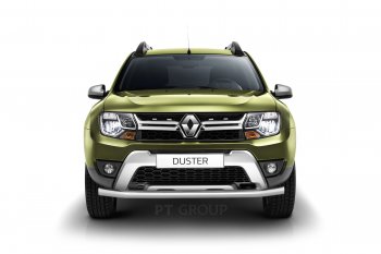 16 449 р. Защита переднего бампера (одинарная, Ø63 мм) Petroil Tuning Renault Duster HS дорестайлинг (2010-2015) (Нержавеющая полированная сталь)  с доставкой в г. Майкоп. Увеличить фотографию 4