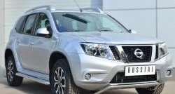 12 499 р. Защита переднего бампера (Ø42 мм волна, нержавейка) SLITKOFF  Nissan Terrano  D10 (2013-2022) дорестайлинг, рестайлинг  с доставкой в г. Майкоп. Увеличить фотографию 4