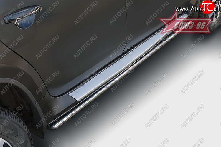 13 094 р. Защита порогов из овальной трубы Souz-96 (d75х42) Nissan Terrano D10 рестайлинг (2016-2022)  с доставкой в г. Майкоп