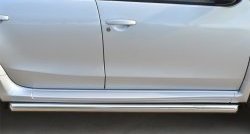 70 999 р. Защита порогов из круглой трубы диаметром 63 мм Russtal Nissan Terrano D10 рестайлинг (2016-2022) (Защита порогов с со скосами на торцах (вариант 1))  с доставкой в г. Майкоп. Увеличить фотографию 2
