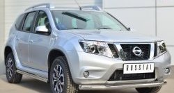 70 999 р. Защита порогов из круглой трубы диаметром 63 мм Russtal Nissan Terrano D10 рестайлинг (2016-2022) (Защита порогов с со скосами на торцах (вариант 1))  с доставкой в г. Майкоп. Увеличить фотографию 5