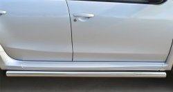 70 999 р. Защита порогов из круглой трубы диаметром 63 мм Russtal Nissan Terrano D10 рестайлинг (2016-2022) (Защита порогов с со скосами на торцах (вариант 1))  с доставкой в г. Майкоп. Увеличить фотографию 9